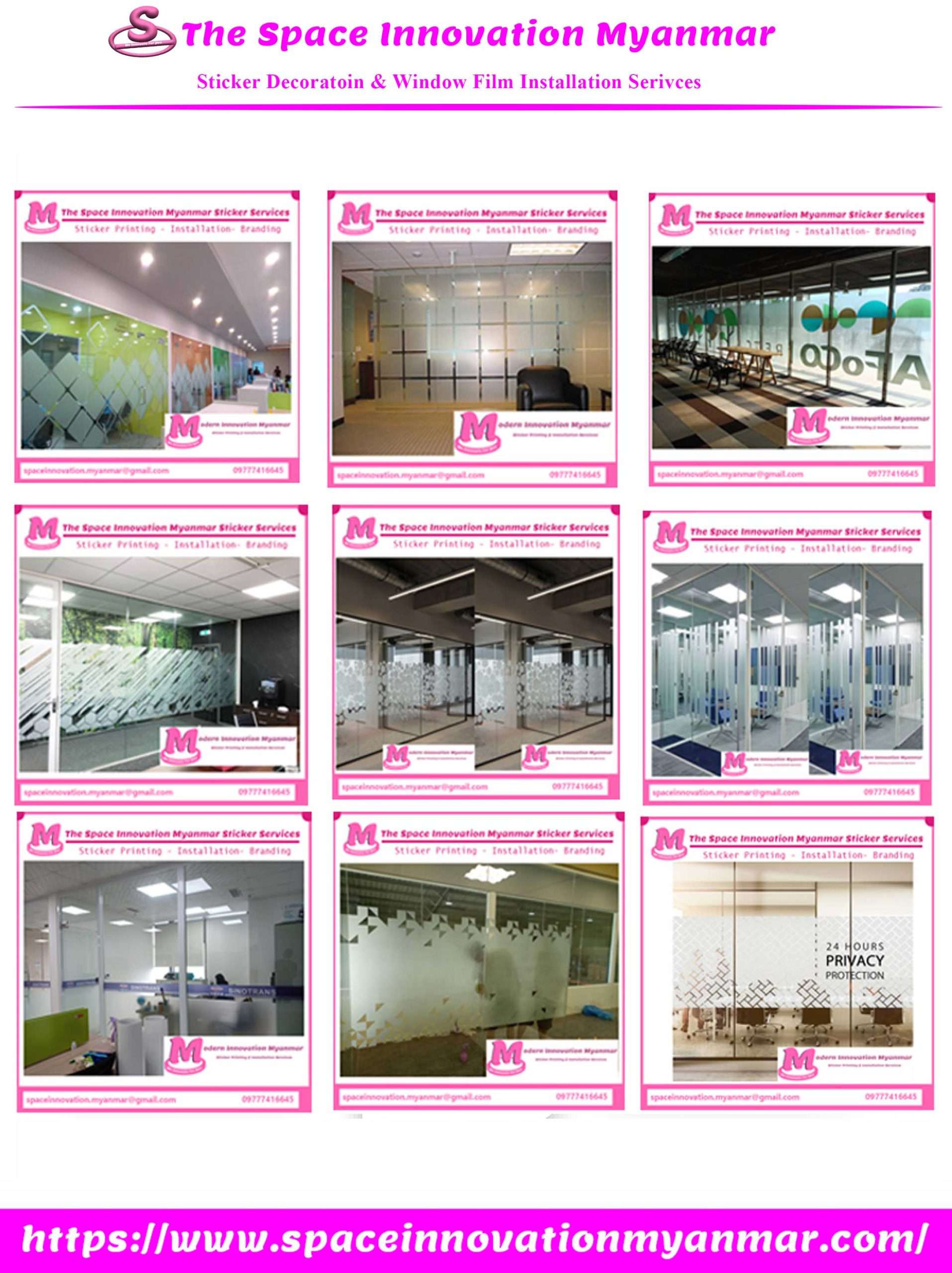 Installation Request Sticker Glass Sticker - The Space Innovation Myanmar Sticker Solution