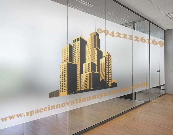 Privacy Glass Wall Sticker Designs Printign & Installation, Frosted Glass Sticker, Sun Protection Glass Window Film Installation